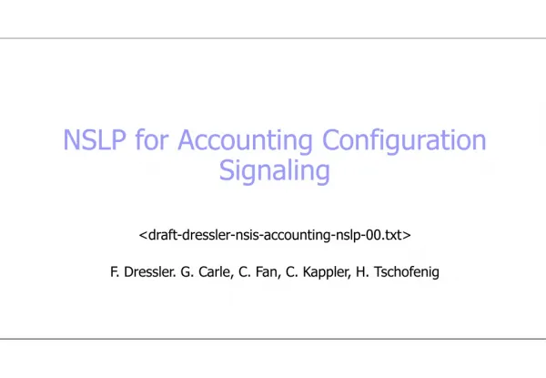 NSLP for Accounting Configuration Signaling