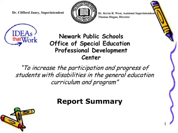 Newark Public Schools Office of Special Education Professional Development Center