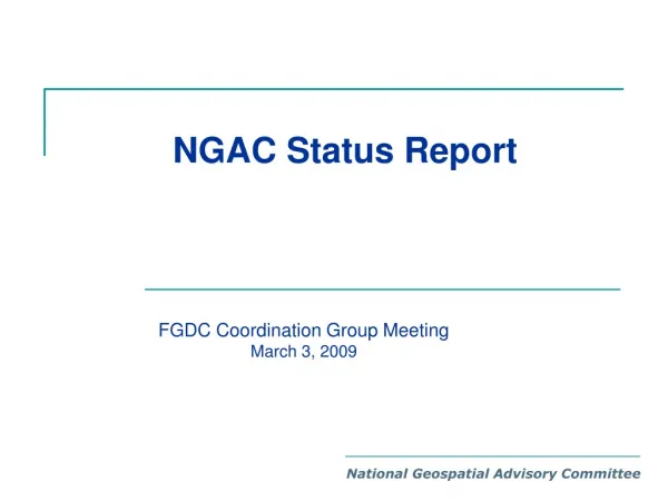 NGAC Status Report