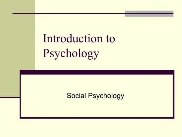 Introduction to Psychology