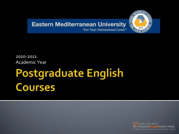 Postgraduate English Courses