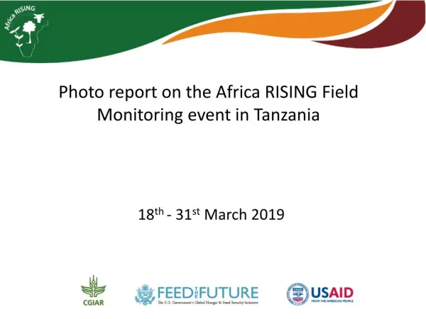 Photo report on the Africa RISING Field Monitoring event in Tanzania