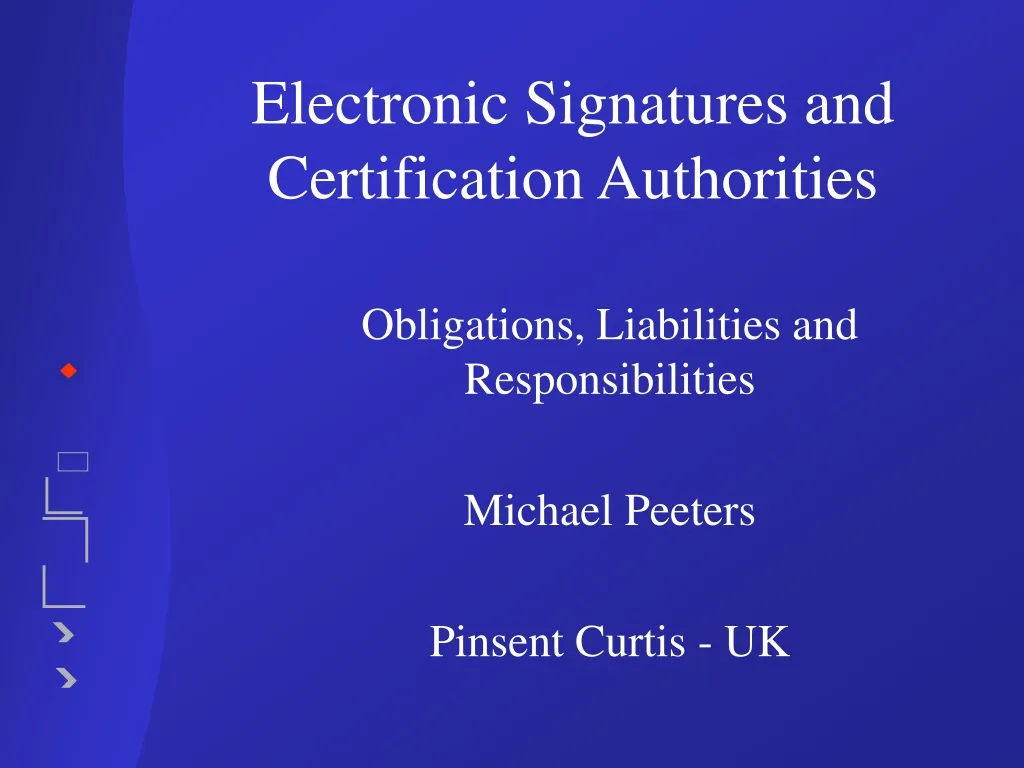 electronic signatures and certification authorities