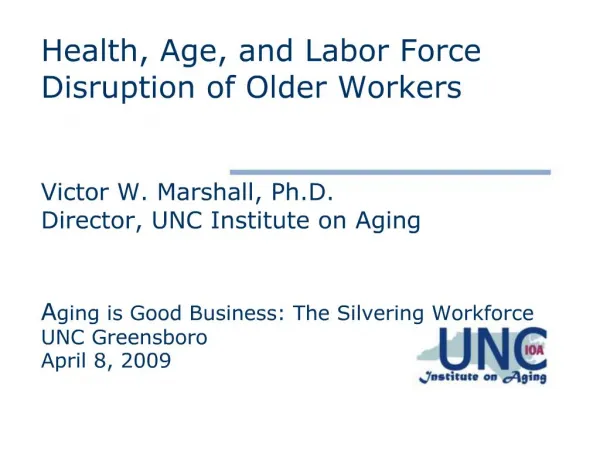 Health, Age, and Labor Force Disruption of Older Workers