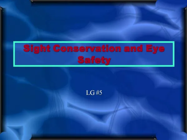 Sight Conservation and Eye Safety