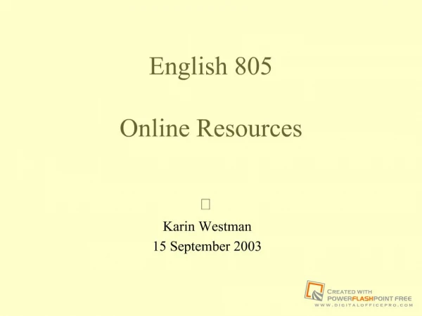 English 805