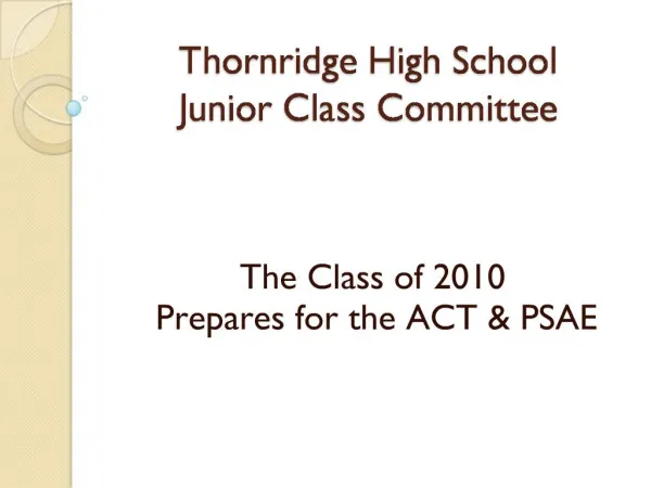 Thornridge High School Junior Class Committee