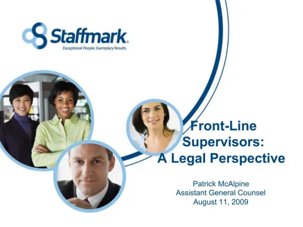 Front-Line Supervisors: A Legal Perspective