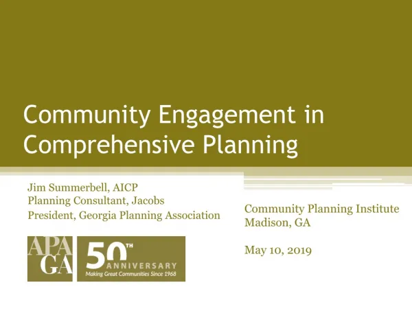 Community Engagement in Comprehensive Planning