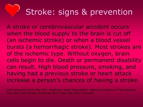Stroke: signs prevention