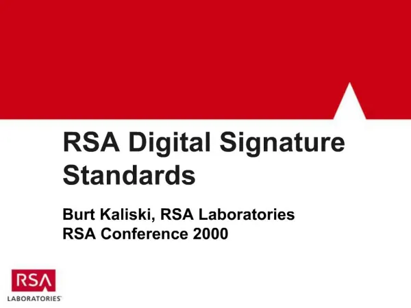 RSA Digital Signature Standards
