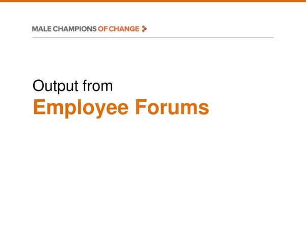 Output from Employee Forums
