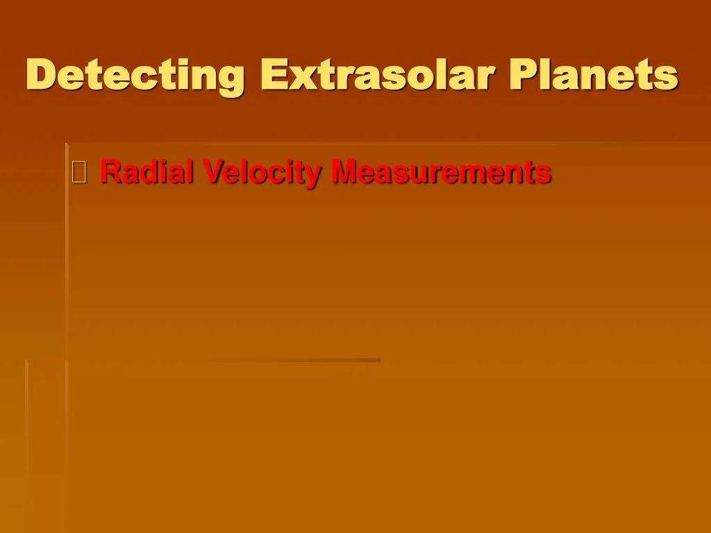 detecting extrasolar planets