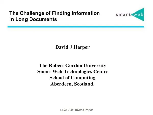 The Challenge of Finding Information in Long Documents