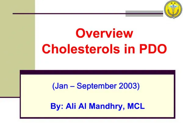 Overview Cholesterols in PDO