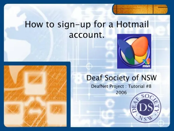 How to sign-up for a Hotmail account.