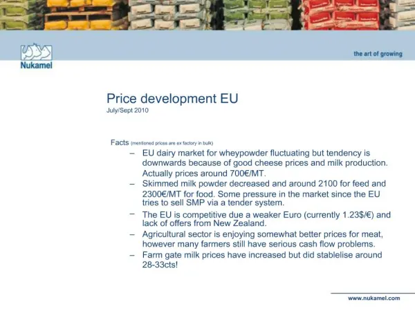 Price development EU July