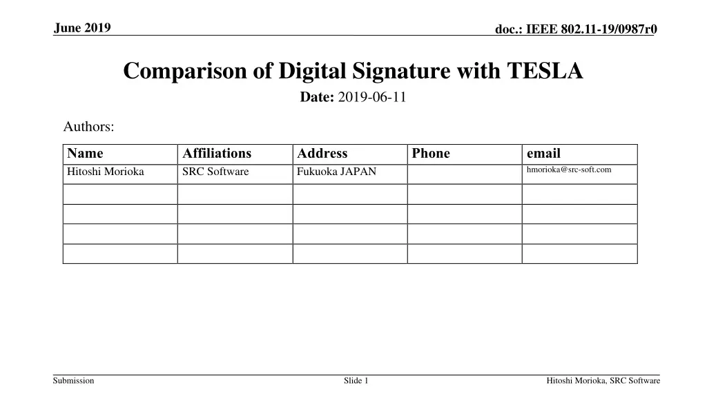 comparison of digital signature with tesla
