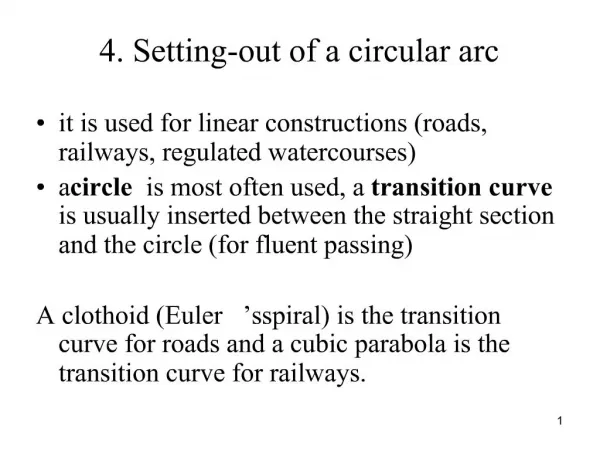 4. Setting-out of a circular arc