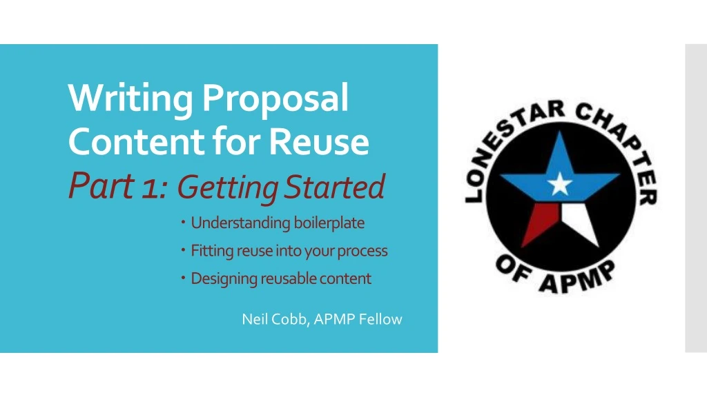 writing proposal content for reuse part 1 getting started