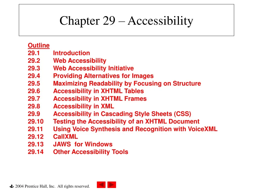 chapter 29 accessibility