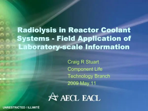 Radiolysis in Reactor Coolant Systems - Field Application of Laboratory-scale Information