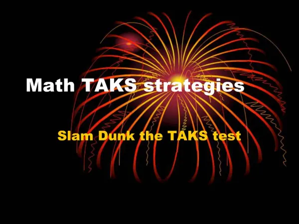 Math TAKS strategies