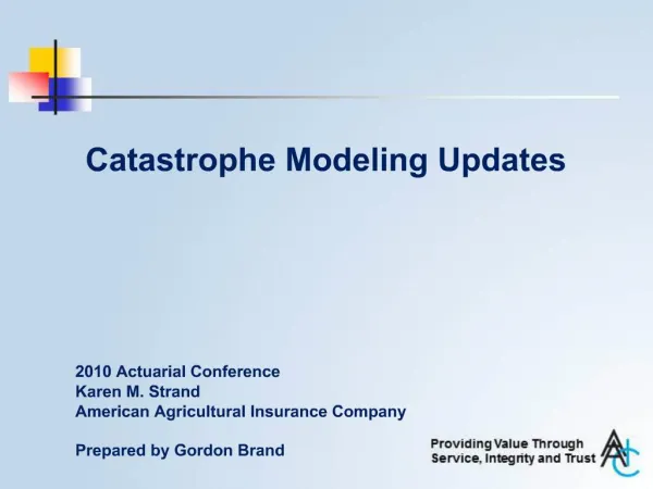 Catastrophe Modeling Updates