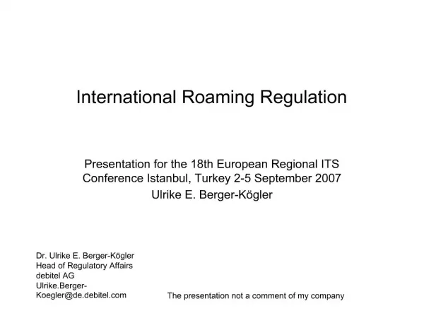 International Roaming Regulation
