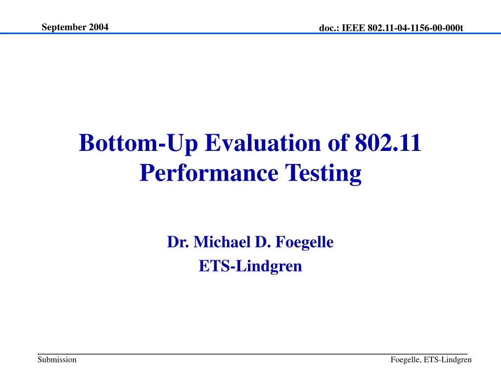 bottom up evaluation of 802 11 performance testing