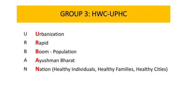 GROUP 3: HWC-UPHC