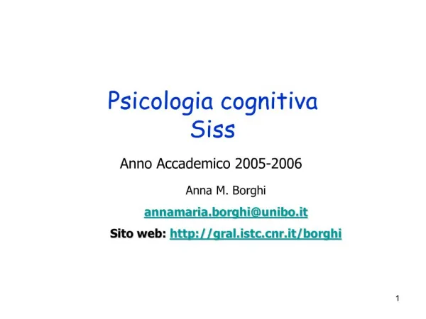 Psicologia cognitiva Siss