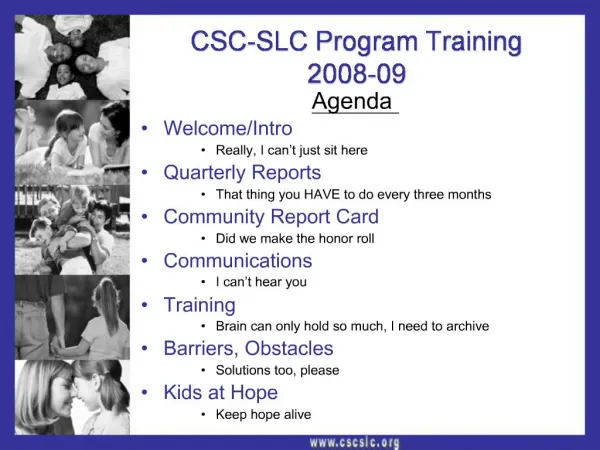 CSC-SLC Program Training 2008-09