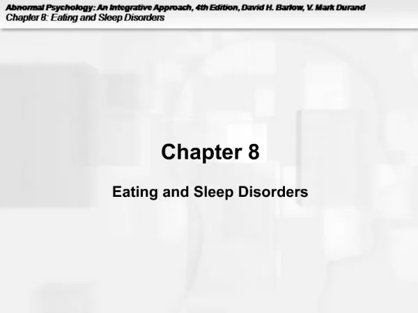 Chapter 8 Eating and Sleep Disorders