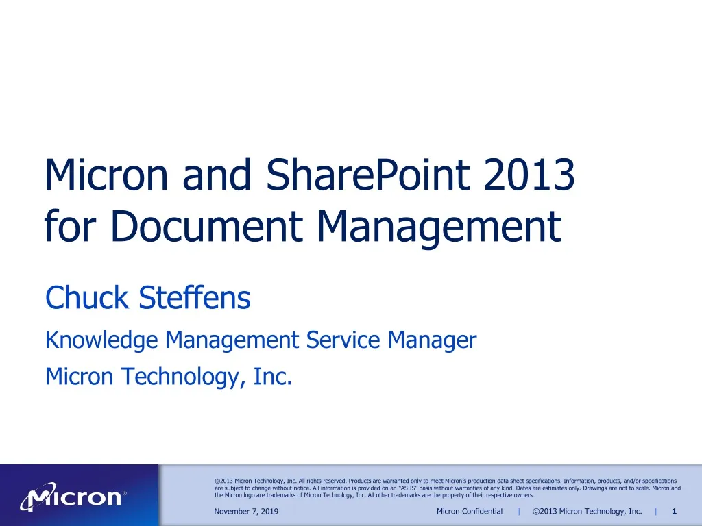 micron and sharepoint 2013 for document management