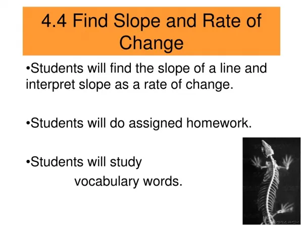 4.4 Find Slope and Rate of Change