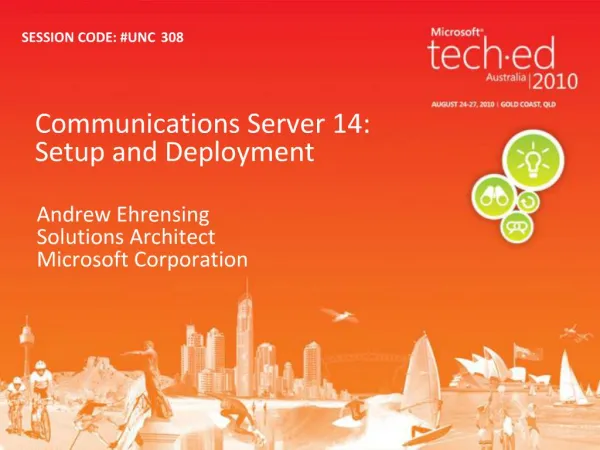 Communications Server 14: Setup and Deployment