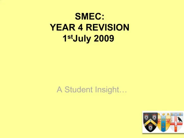SMEC: YEAR 4 REVISION 1st July 2009