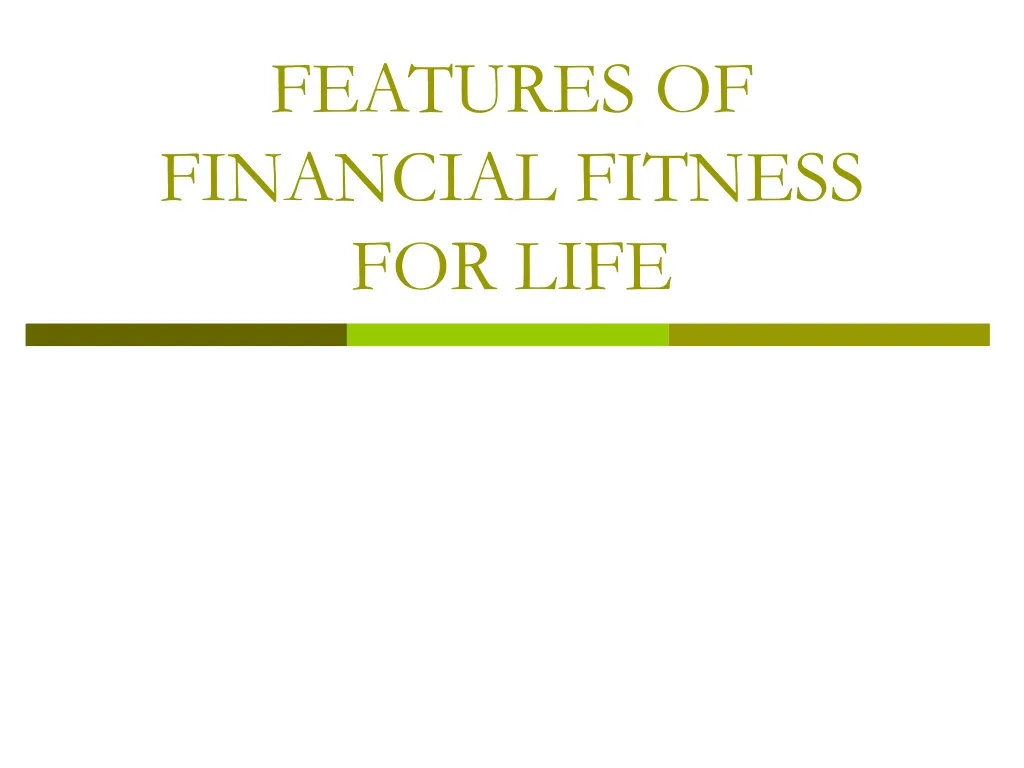features of financial fitness for life