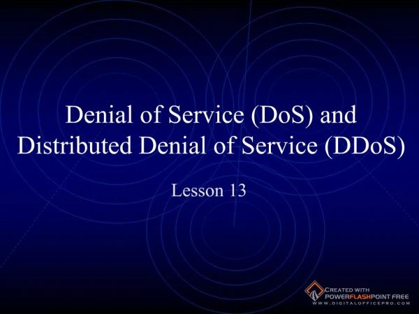 Denial of Service DoS and