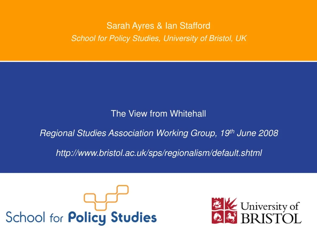sarah ayres ian stafford school for policy studies university of bristol uk