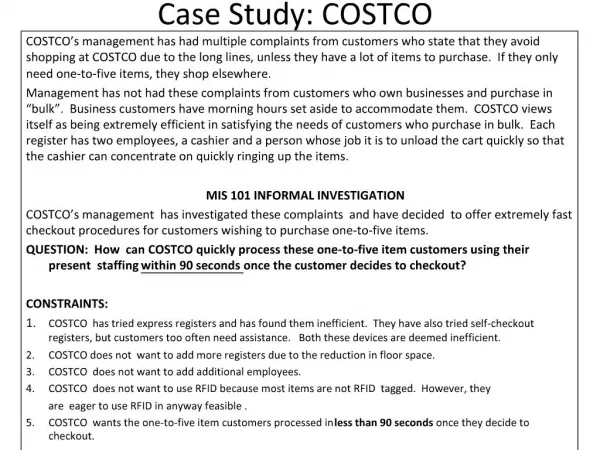 Case Study: COSTCO