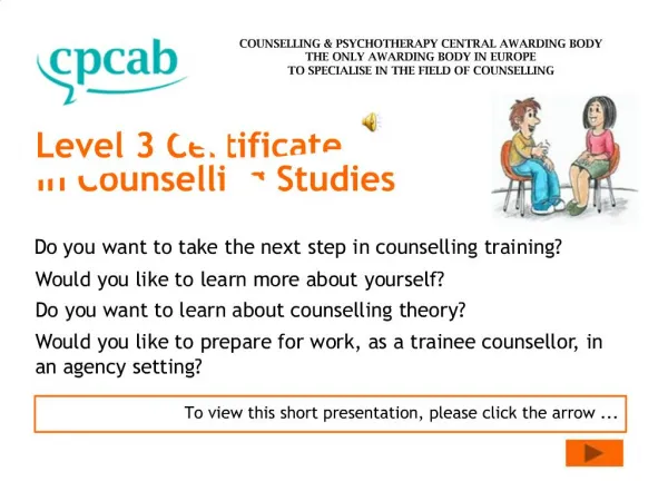 Level 3 Certificate in Counselling Studies
