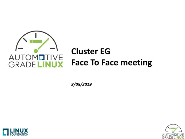 Cluster EG Face To Face meeting
