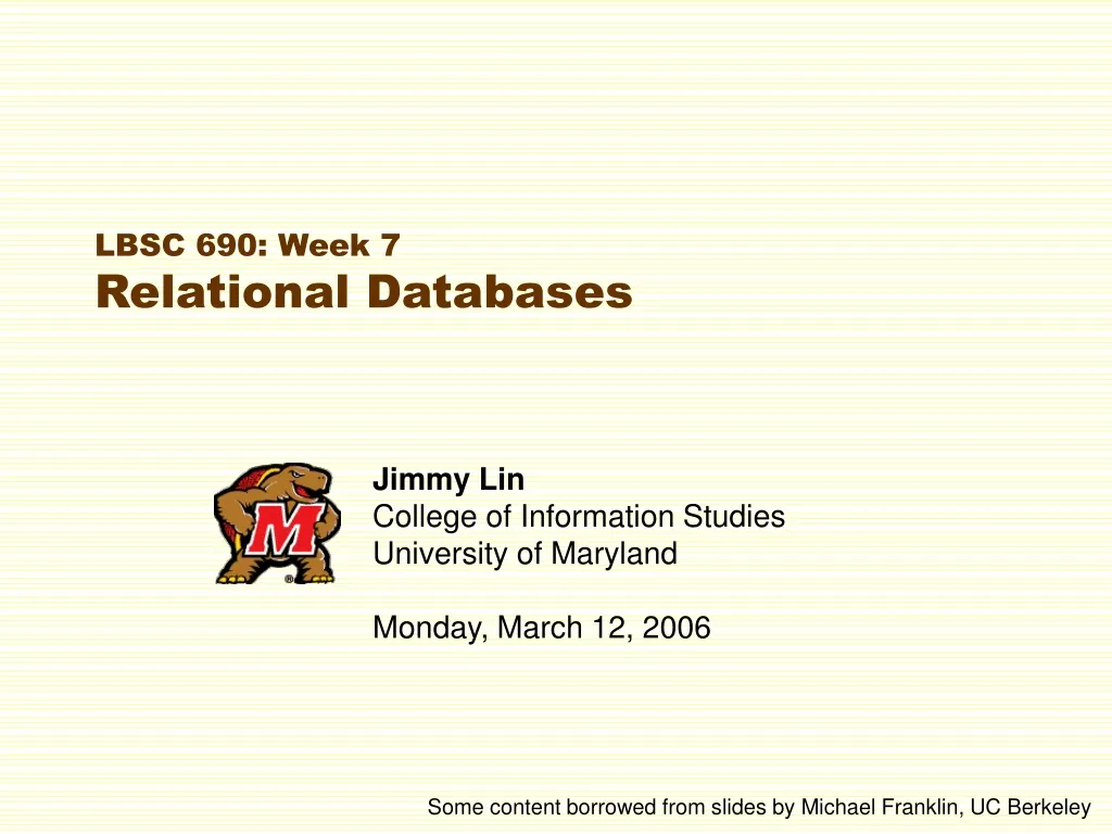 lbsc 690 week 7 relational databases