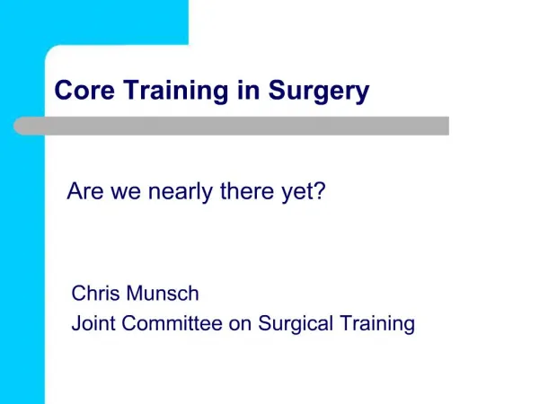 Core Training in Surgery