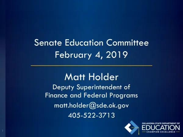 Senate Education Committee February 4, 2019