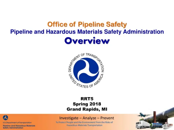 Office of Pipeline Safety Pipeline and Hazardous Materials Safety Administration Overview