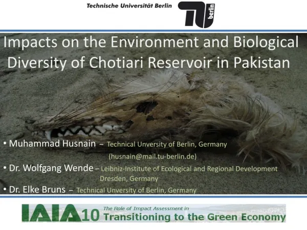 Impacts on the Environment and Biological Diversity of Chotiari Reservoir in Pakistan