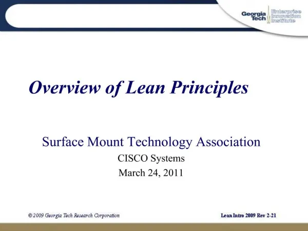 Overview of Lean Principles